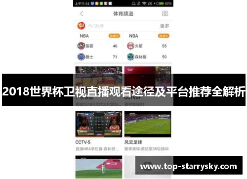 2018世界杯卫视直播观看途径及平台推荐全解析